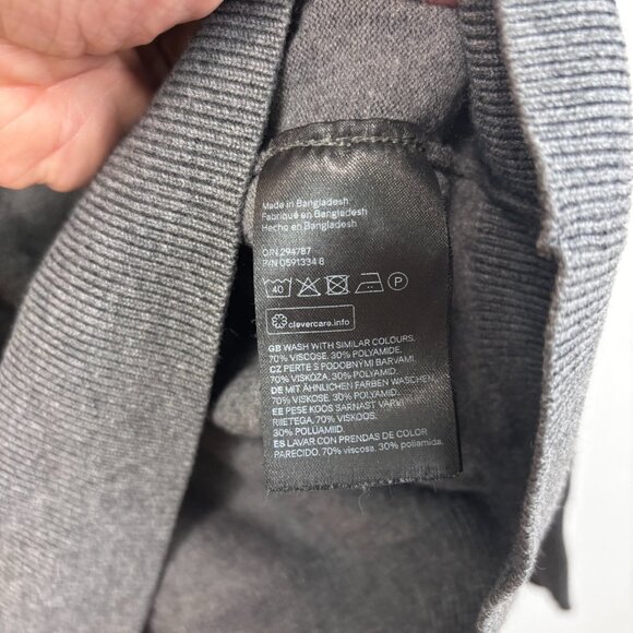 H&M Basic Sweater Gray Knit Long Sleeve Casual Pullover Solid Womens Sweatshirt - Picture 4 of 5